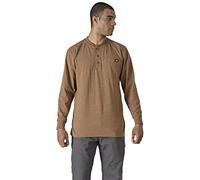 Dickies - T-Shirt for Men, Long Sleeves Henley Tee, Front Pocket with Logo, Brown Duck, XXL