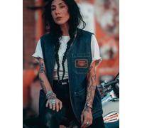 Dickies x Harley-Davidson denim-Weste, Herren, Blau, Größe: XL