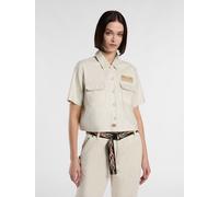 Dickies x Harley-Davidson kurzärmeliges cropped-Arbeitshemd, Damen, Grau, Größe: OS