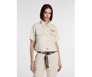 Dickies x Harley-Davidson kurzärmeliges cropped-Arbeitshemd, Damen, Grau, Größe: XXS