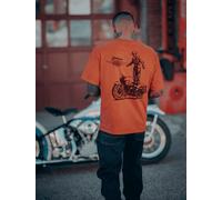 Dickies x Harley-Davidson mittelschweres T-shirt mit vintage-waschung, Herren, Orange, Größe: OS
