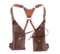 Dickly Leder Umhängetaschen Holster Tasche, Verstellbarer Schultergurt, Männer Crossbody Bag Outdoor, große Handytasche, Retro Unterarm Holster Pouch Tasche für Reisen Camping Party, Stil d