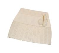 Dickly Minirock, gerippter Strick, Streetwear, niedlicher Kordelzug, kurzer Rock, Bleistiftröcke für Hochzeit, Party, Festival, Cocktail, Beige, l