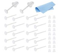 DICOSMETIC 15 Paar 925er-Sterlingsilber-Ohrstecker, flache Ohrstecker, 3 mm, silberfarbene Ohrring-Pads, Rohlinge, Ohrringnadel mit 50 Ohrmuttern und 1 Poliertuch für Schmuckherstellung