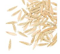 DICOSMETIC 150 Stück Hellgoldene Engelsflügel Feder Anhänger für Schmuckherstellung, Bohrung: 1 mm