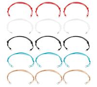 DICOSMETIC 25 Stück 5 Farben Halbfertige Armbänder Verstellbare Geflochtene Schnur Armbänder DIY Freundschaftsarmbänder 9-1/8" Polyester Schnur Geflochtene Schnur Armbänder Mit Offenen Sprungringen