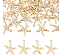 DICOSMETIC 40 Stück 304 Edelstahl Golden Seestern charme Kleine Seestern Anhänger Ozean Tiere Anhänger Strand Thema charme Für Halskette Armband Ohrring Schmuckherstellung Bohrung: 1mm
