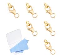 DICOSMETIC 6 Stück 925 Sterling Silber Hummerklaue Verschlüsse Goldene Hummerklaue Verschlüsse 10mm Halskettenverschluss Mit Springringen Für DIY Halskette Armband Schmuckherstellung