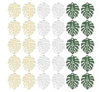 DICOSMETIC 60 Stück Tropische Blattanhänger 3 Farben Palmblatt Anhänger Legierungs Monstera Blatt Anhänger 21x17mm Kleine Pflanzenbaum Blatt Anhänger Für Die Schmuckherstellung Bohrung: 1.6mm