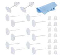 DICOSMETIC 8 Paare 925 Sterling Silber Ohrring Stecker Flache Pad Ohrring Stifte 5mm Silber Ohrring Pads Rohlinge Ohrringstifte Mit 50 Stück Ohrringmuttern Für Schmuckherstellung