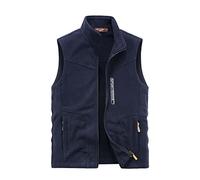 Didadihu Ärmellose Fleeceweste Herren : Ärmellos Fleeceweste 5Xl Weste Arbeitsweste Herbst Winter Plüsch Steppweste Softshellweste Vest Freizeit Essentials,Dark Blue,Xl