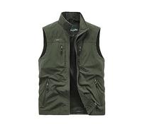 Didadihu Arbeitsweste Herren Winter - Ärmellos Arbeitsweste Essentials Fleeceweste Ärmellos Jacke Outdoor Leichte Steppweste Softshellweste Pufferweste Bodywarmer Warm,Grün,Xl
