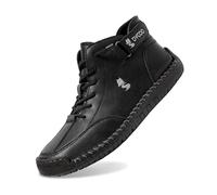 Didadihu Barfußschuhe Herren Winter Wildling Outdoor Barfuss Schuhe Wasserdichte Warm Barfussschuhe Rutschfester Bequem Winterschuhe Barefoot Shoes Alpaca Winterstiefel,Schwarz,40/EU