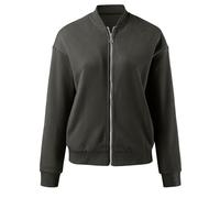 Didadihu Bomberjacke Damen Klassischer Blouson Übergangsjacke für Frühling & Sommer Leichte, Kurze & Elegante Fliegerjacke im College-Stil,Grau,L