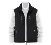 Didadihu Herren Daunenweste - Fleece Weste Leichte Arbeitsweste Fleeceweste Ärmellos Schwarz Steppweste Softshellweste Sportweste Gefüttert Slim Fit,Schwarz,4Xl