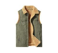 Didadihu Herren Steppweste, Fleece Winterweste Leichte Fleeceweste Weste Kapuze Softshell Steppweste Vest Softshellweste Reißverschluss Kurz,Grün,Xl