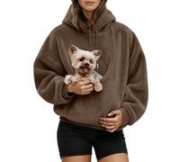Didadihu Hoodie mit Katzentasche Damen Oversized, Pullover mit Hundetasche Großer Haustier Tragetasche und Kapuze, Weiches Langarm Sweatshirt für Kleine Hunde Katzen Freizeit Zuhause