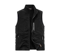 Didadihu Thermo Weste Herren, Ärmellos Fleeceweste 5Xl Weste Arbeitsweste Herbst Winter Plüsch Steppweste Softshellweste Vest Freizeit Essentials,Schwarz,Xl