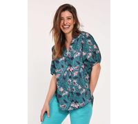 DIDI Blouse S/s Flirt Green With Lots Of Leaves Print Größe: 38 | Blusen Outlet | Damen | Grün