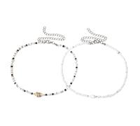 Didiseaon 2 Stück Teiliges Muschel Perlenkette Verstellbar Bunte Boho Halskette für Damen Teenager Strand Schmuck Sommerliche Choker Accessoires Elegant und Individuell