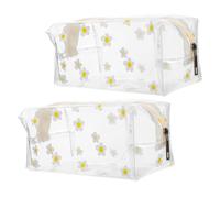 Didiseaon 2stücke wasserdichte Kosmetiktasche mit Reißverschluss Transparente Kulturbeutel mit Henkel Tragbare Make-up-Tasche für Reise und Handtasche Großes Fassungsvermögen