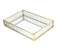 Didiseaon Moderner Schmuckorganizer aus Legierung und Glas in Gold mit Komfortablem Griff zur Schmuckaufbewahrung und Ohrringhalter für Alltag
