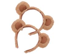 Didiseaon Stirnband Teddybär Haarreifen Stoff: braun Bären Ohren Haarreif Bärchen Ohren Eisbär Tischdeko für Haushalt Küche und Bad Wohnzimmer Garten Büro, 2 Stück
