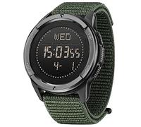 DIDITIME Taktische Uhren für Herren, Militär-Uhren für Herren, wasserdicht, 4,6 m, Fitness-Uhr, Herren-Digitaluhren mit Kompass, Metronom, Schrittzähler, leicht, atmungsaktiv, Nylon-Uhr, Alpgrün,