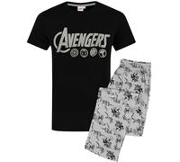 Die Avengers Mens Pyjamas Logo Marvel Lounge Hosen & T-Shirt Set