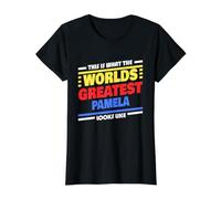Die Beste Pamela der Welt Lustiger Pamela-Name Preisgünstiges Grafik-T-Shirt, Damen, Schwarz, M
