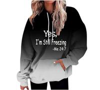 die Discounter Hoodie Damen Oversize Kapuzenpullover Farbverlauf Pullover Sweatshirt mit Kapuze Langarm Winter Mode Oberteile Casual Sportshirt Kordelzug Langarmshirt Streetwear Shirt