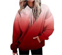 die Discounter Hoodie Damen Oversize Kapuzenpullover Farbverlauf Pullover Sweatshirt mit Kapuze Langarm Winter Mode Oberteile Casual Sportshirt Kordelzug Langarmshirt Streetwear Shirt