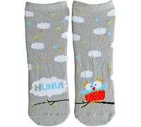 Die Geschenkewelt Happy Life 45592 Zauber-Socken Huhu, Tier-Motiv mit Eule Geschenk-Artikel, 80% Baumwolle, 15% Nylon, 5% Elastan, Grau, Größe 36-40