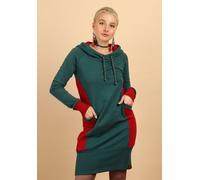 Die rote Zora Hoodiekleid mit Taschen Chilis (grün-rot) 36