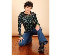 Die rote Zora Zora Hoodie mit Muster Dragonfly (Muster auf Schwarz) 40