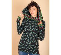 Die rote Zora Zora Hoodie mit Muster Dragonfly (Muster auf Schwarz) 42