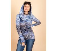 Die rote Zora Zora Hoodie mit Muster Ice (blau gemustert) 34