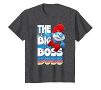 Die Schlümpfe - Papa The Big Boss T-Shirt, Kinder, Anthrazit Meliert, 98
