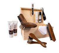 Die Schuhanzieher Schuhputzset Allround 13-teilig mit praktischer Holzkiste 30 x 20 x 14 cm z2408