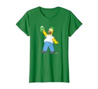Die Simpsons Homer Simpson Green Duff Beer St. Patrick's Day T-Shirt, Damen, Dunkelgrün, XL