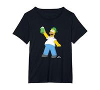Die Simpsons Homer Simpson Green Duff Beer St. Patrick's Day T-Shirt, Damen Große Größen, Schwarz, 2X
