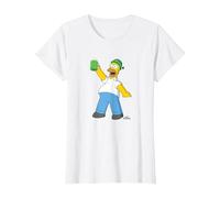 Die Simpsons Homer Simpson Green Duff Beer St. Patrick's Day T-Shirt, Damen, Weiß, S