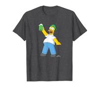 Die Simpsons Homer Simpson Green Duff Beer St. Patrick's Day T-Shirt, Herren, Anthrazit Meliert, 3XL