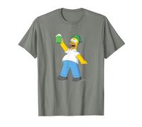 Die Simpsons Homer Simpson Green Duff Beer St. Patrick's Day T-Shirt, Herren, Heidekraut/Armeegrün, XXL