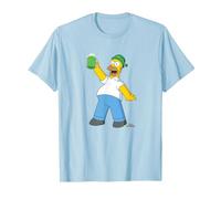 Die Simpsons Homer Simpson Green Duff Beer St. Patrick's Day T-Shirt, Herren, Himmelblau, L