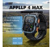 Die Smartwatch APPLLP 4 MAX verfügt über einen 2,02-Zoll-HD-Bildschirm, 4G/5G-SIM-Kartenunterstützung, WLAN, HD-Doppelkameras, Push-Benachrichtigungen