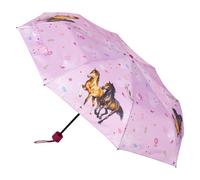 Die Spiegelburg - Taschenschirm - Rosa - Pferdefreunde - Handlicher Schirm - Polyester - ca. 55 cm eingefahren - ca. 98 cm ausgefahren
