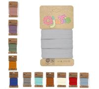 Die Stofftante Jersey Schrägband | vorgefalztes, elastisches Einfassband | aus Baumwoll-Jersey | Coupons á 3 Meter x 20mm (Silver Grey)