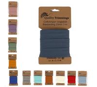 Die Stofftante Jersey Schrägband | vorgefalztes, elastisches Einfassband | aus Baumwoll-Jersey | Coupons á 3 Meter x 20mm (Denim)