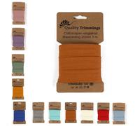 Die Stofftante Jersey Schrägband | vorgefalztes, elastisches Einfassband | aus Baumwoll-Jersey | Coupons á 3 Meter x 20mm (Caramel)